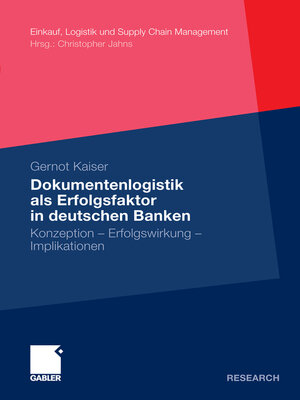 cover image of Dokumentenlogistik als Erfolgsfaktor in deutschen Banken